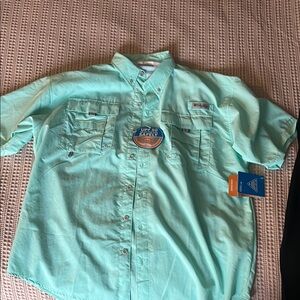 Columbia Turquoise Button-Up Shirt